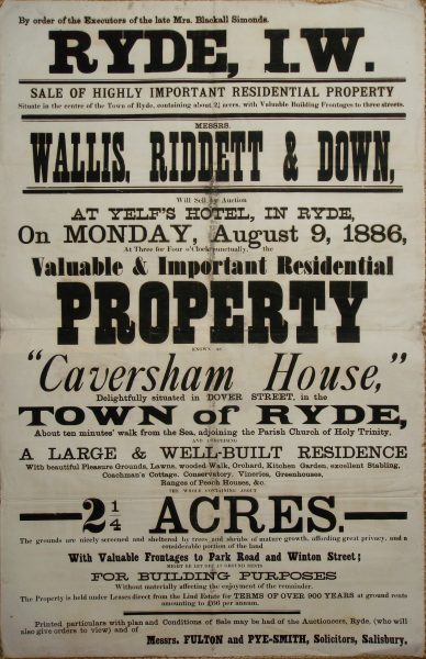 Caversham House auction 1886