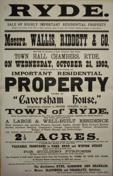 Caversham House auction 1903