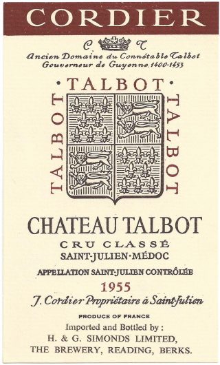Chateau Talbot 1955 Simonds